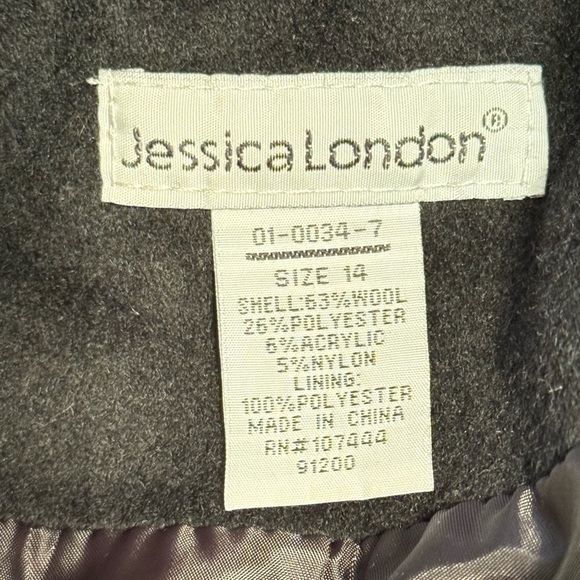 Jessica London Wool Blend Peacoat Size 14 - Picture 8 of 9